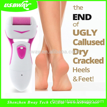 Bway electric foot file callus remover for smooth&soft machine heel cuticles remover washable rechargeable